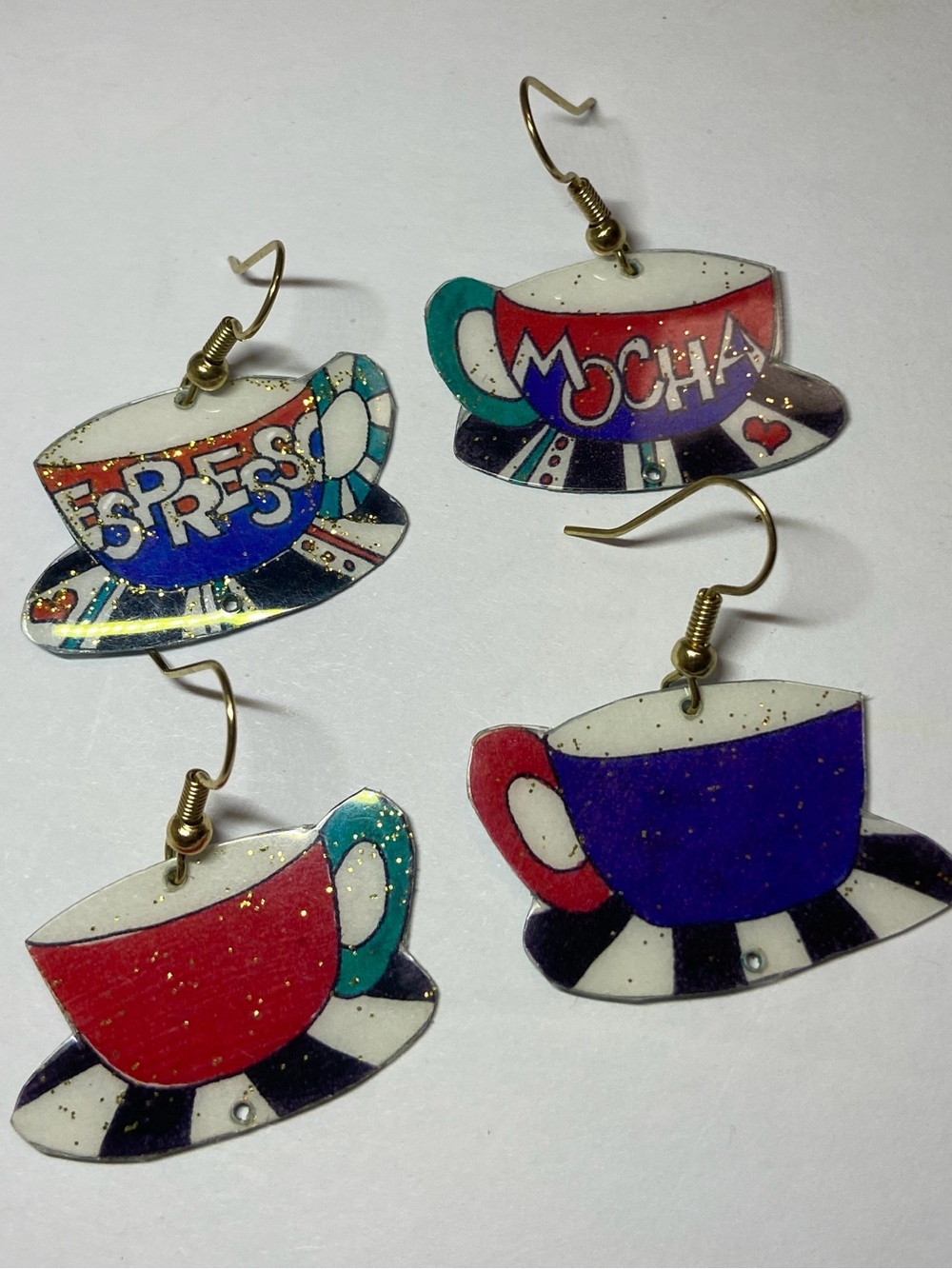 Vintage Cafe Themed Dangle Earrings